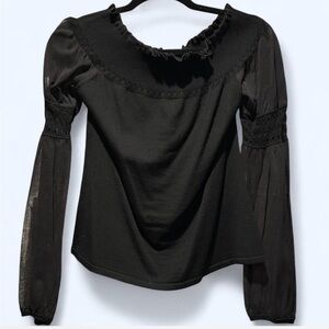 Elie Tahari Off the Shoulder Elegant Black Women's Top